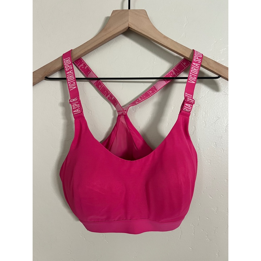 Victoria Sport Incredible Lightweight Sports Bra Hot Pink Logo Straps 34C